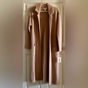 Jessica Simpson Womens Dusty Pink Long Open Front Cozy Cardigan Sweater Sz Small